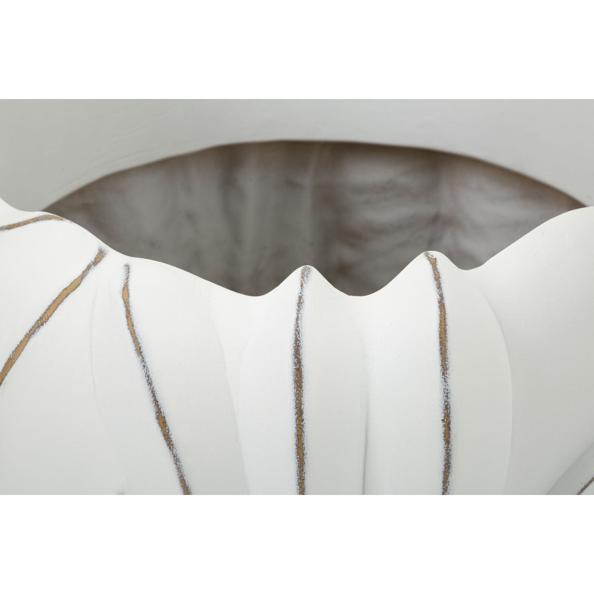 Vaso Decorativo MF667, Bianco, Poliresina, 34,5x34,5x23,5 cm, Seven Design