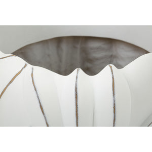 Vaso Decorativo MF667, Bianco, Poliresina, 34,5x34,5x23,5 cm, Seven Design