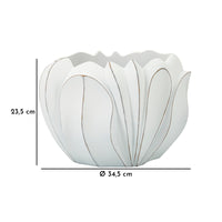 Vaso Decorativo MF667, Bianco, Poliresina, 34,5x34,5x23,5 cm, Seven Design