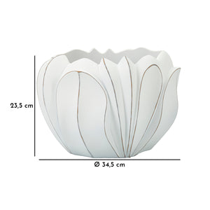 Vaso Decorativo MF667, Bianco, Poliresina, 34,5x34,5x23,5 cm, Seven Design