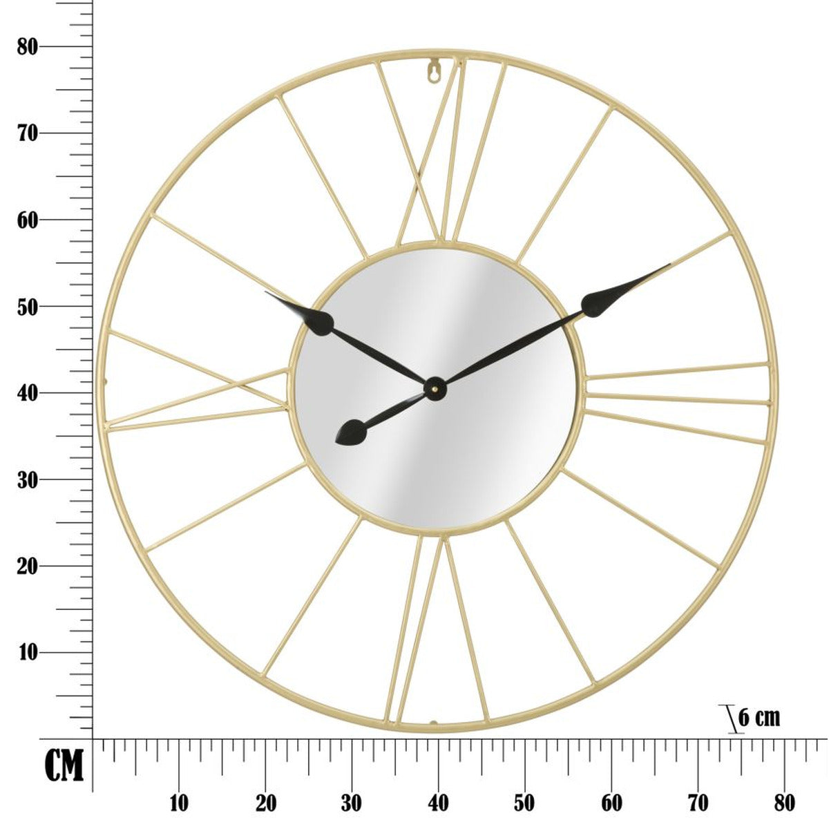 Orologio da Parete MF283, Oro, Metallo, 80x6x80 cm, Seven Design