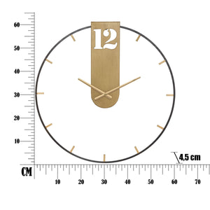Orologio da Parete MF243, Nero, Metallo, 60x4,5x60 cm, Seven Design
