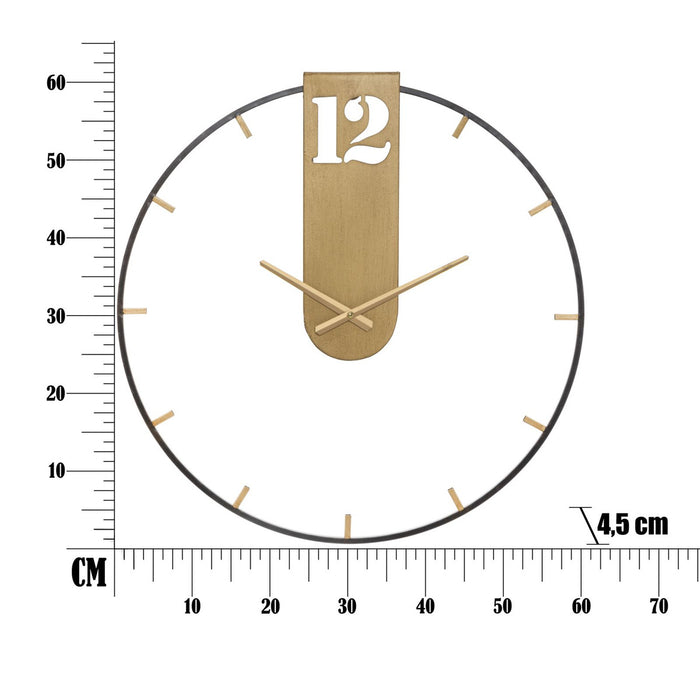Orologio da Parete MF243, Nero, Metallo, 60x4,5x60 cm, Seven Design