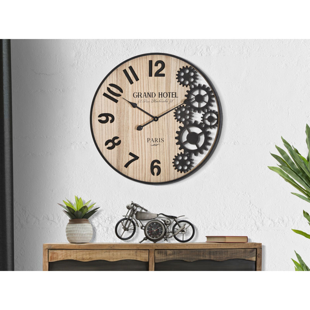 Orologio da Parete MF255, Marrone, Metallo, 60x4,5x60 cm, Seven Design