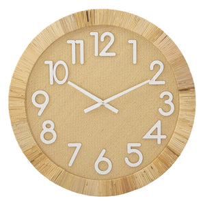 Orologio da Parete MF234, Marrone, Rattan, 60x4,5x60 cm, Seven Design