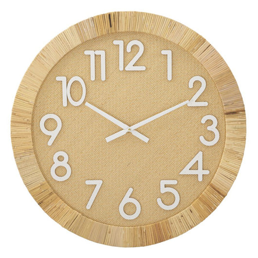 Orologio da Parete MF234, Marrone, Rattan, 60x4,5x60 cm, Seven Design