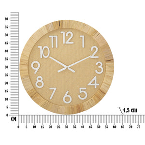 Orologio da Parete MF234, Marrone, Rattan, 60x4,5x60 cm, Seven Design