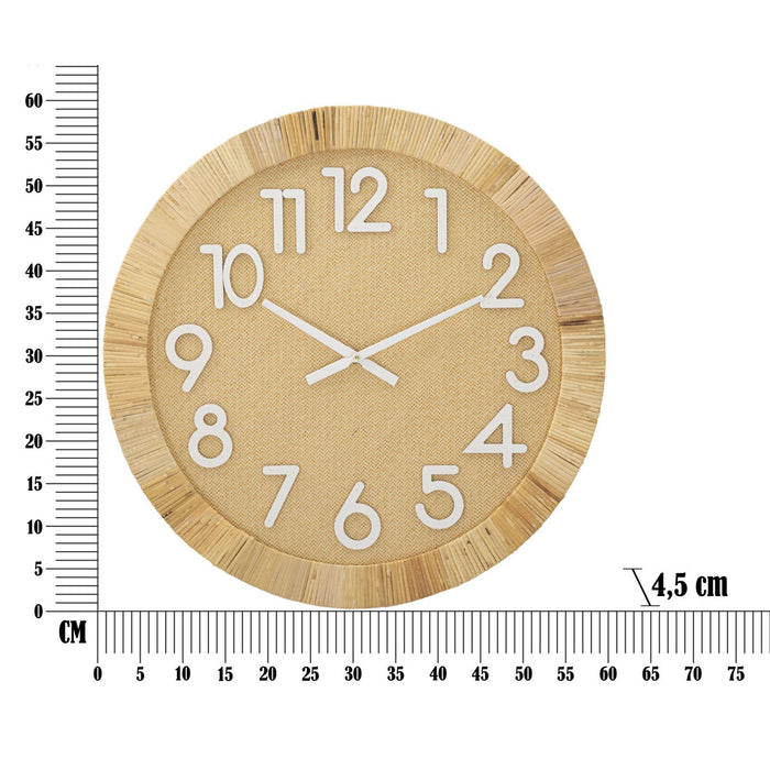 Orologio da Parete MF234, Marrone, Rattan, 60x4,5x60 cm, Seven Design