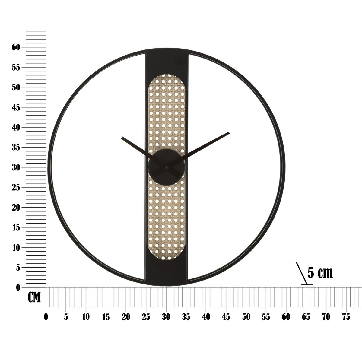 Orologio da Parete MF239, Nero, Metallo, 60x5x60 cm, Seven Design