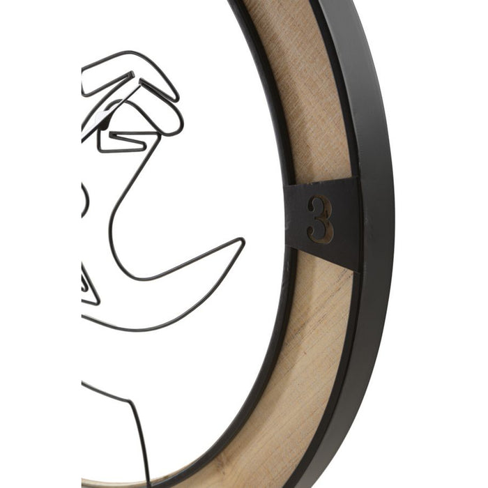 Orologio da Parete MF246, Marrone, Legno, 60x3x60 cm, Seven Design