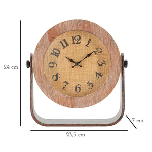 Orologio da Parete MF247, Marrone, Legno, 23,5x7x24 cm, Seven Design