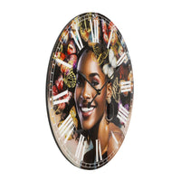 Orologio da Parete Africa 3, Multicolore, MDF, 60x4,5x60 cm, Seven Design