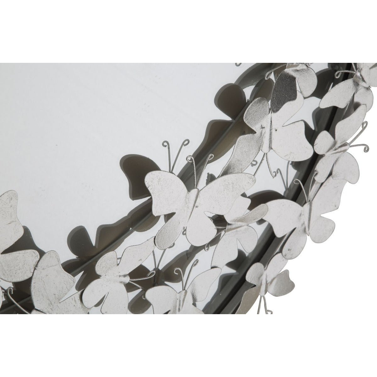 Specchio con Cornice Farfalla 30, Argento, Metallo, 91x3x94 cm, Seven Design