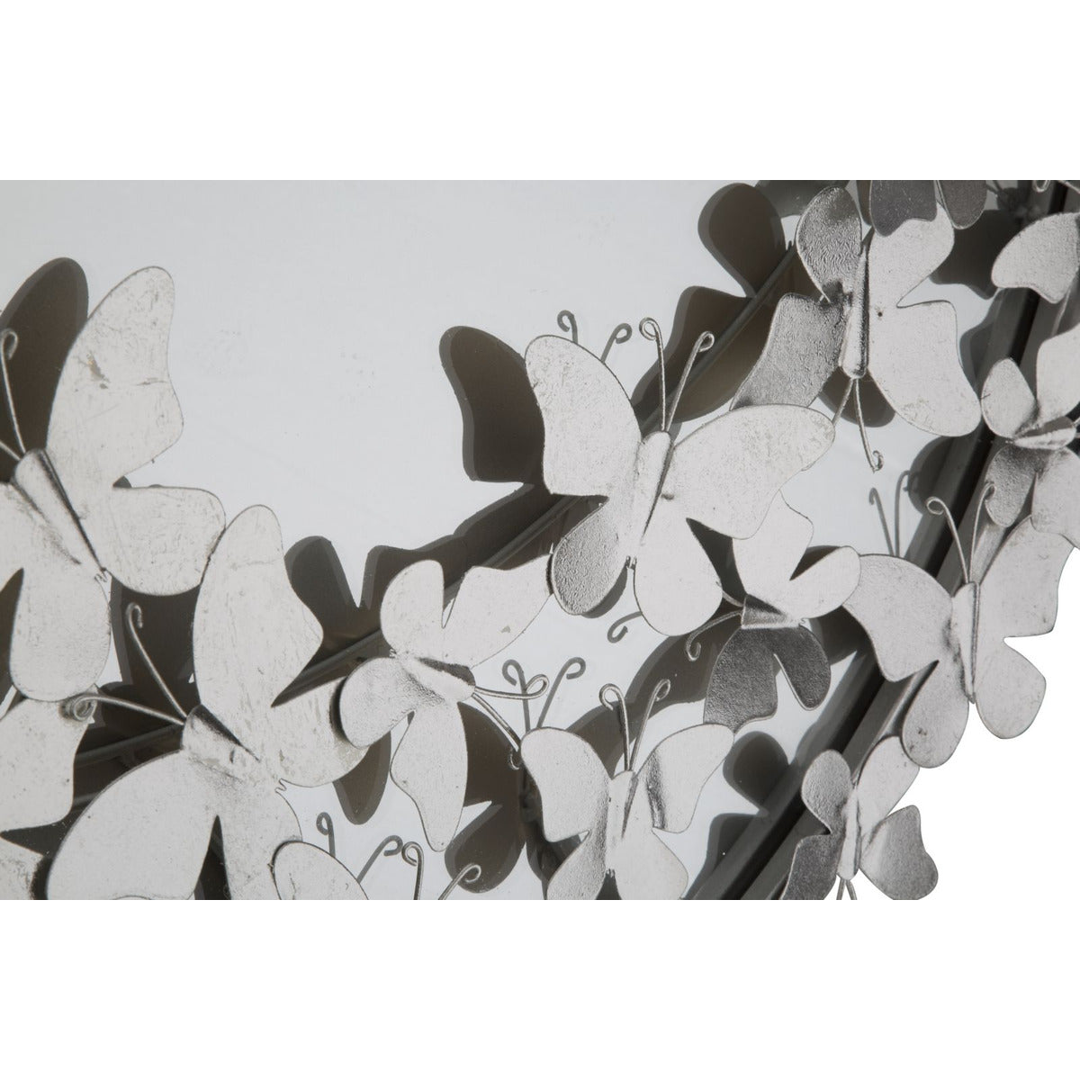 Specchio con Cornice Farfalla 30, Argento, Metallo, 91x3x94 cm, Seven Design