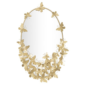 Specchio con Cornice Farfalla 32, Oro, Metallo, 59x3x89,5 cm, Seven Design