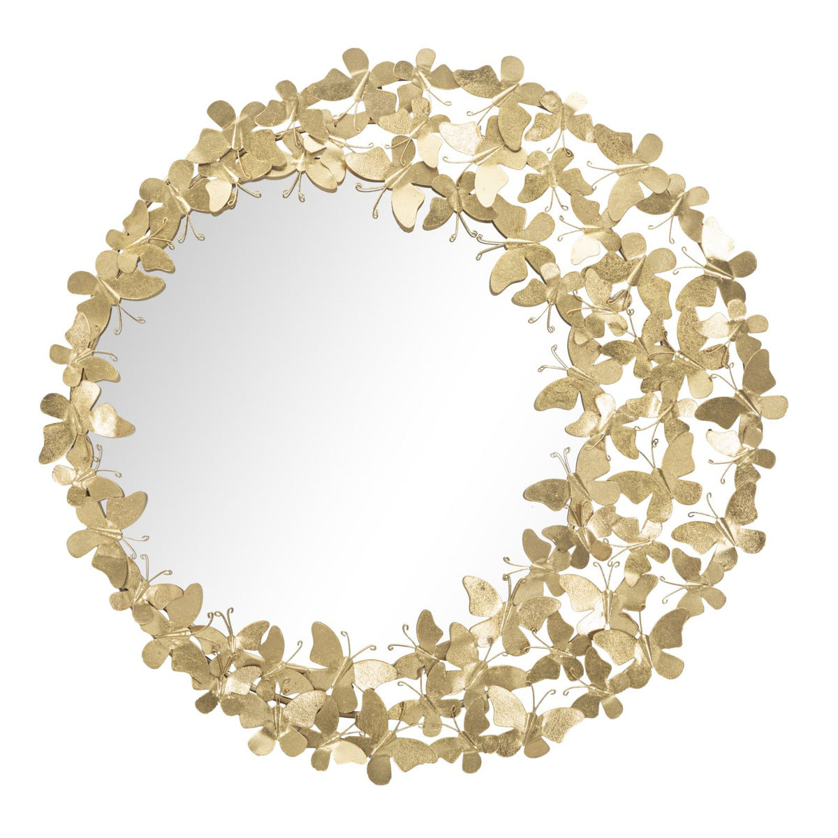 Specchio con Cornice Farfalla 31, Oro, Metallo, 81,5x3,5x81,5 cm, Seven Design