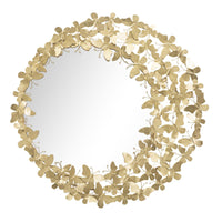 Specchio con Cornice Farfalla 31, Oro, Metallo, 81,5x3,5x81,5 cm, Seven Design