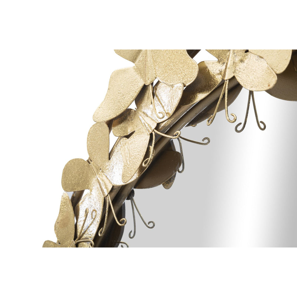Specchio con Cornice Farfalla 31, Oro, Metallo, 81,5x3,5x81,5 cm, Seven Design