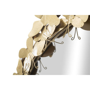 Specchio con Cornice Farfalla 31, Oro, Metallo, 81,5x3,5x81,5 cm, Seven Design