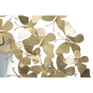 Specchio con Cornice Farfalla 31, Oro, Metallo, 81,5x3,5x81,5 cm, Seven Design