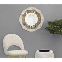 Specchio con Cornice MF503, Oro, Metallo, 54,5x4,5x54,5 cm, Seven Design