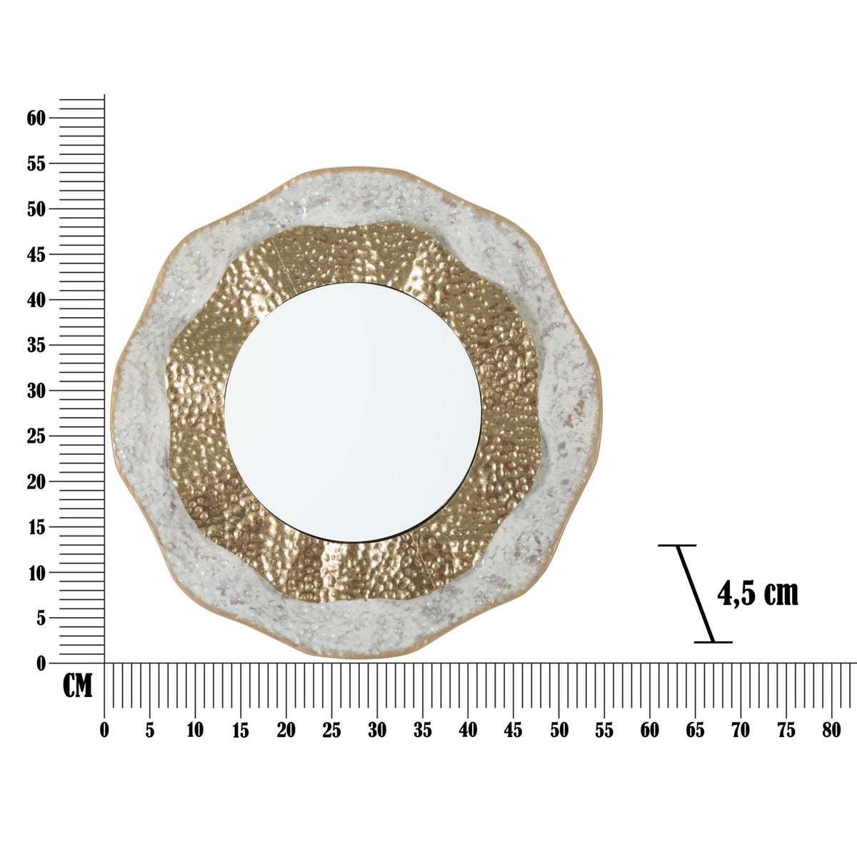 Specchio con Cornice MF503, Oro, Metallo, 54,5x4,5x54,5 cm, Seven Design