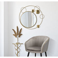 Specchio con Cornice Luna 3, Oro, Metallo, 90x3x83 cm, Seven Design