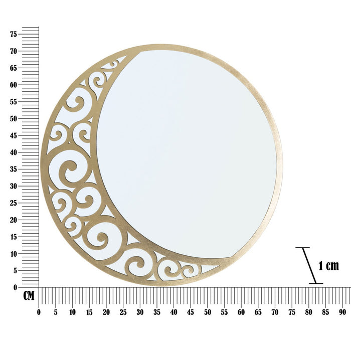 Specchio con Cornice Luna 2, Oro, Metallo, 72x1x72 cm, Seven Design