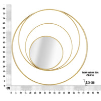 Specchio con Cornice MF500, Oro, Metallo, 80x3,5x80 cm, Seven Design