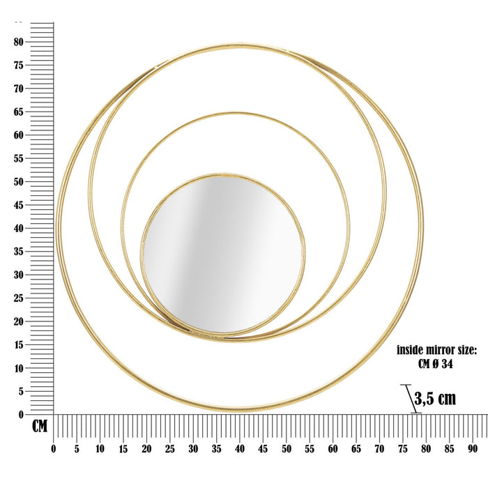 Specchio con Cornice MF500, Oro, Metallo, 80x3,5x80 cm, Seven Design