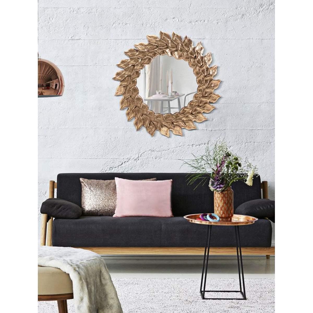 Specchio con Cornice MF494, Rame, Metallo, 73x5x73 cm, Seven Design