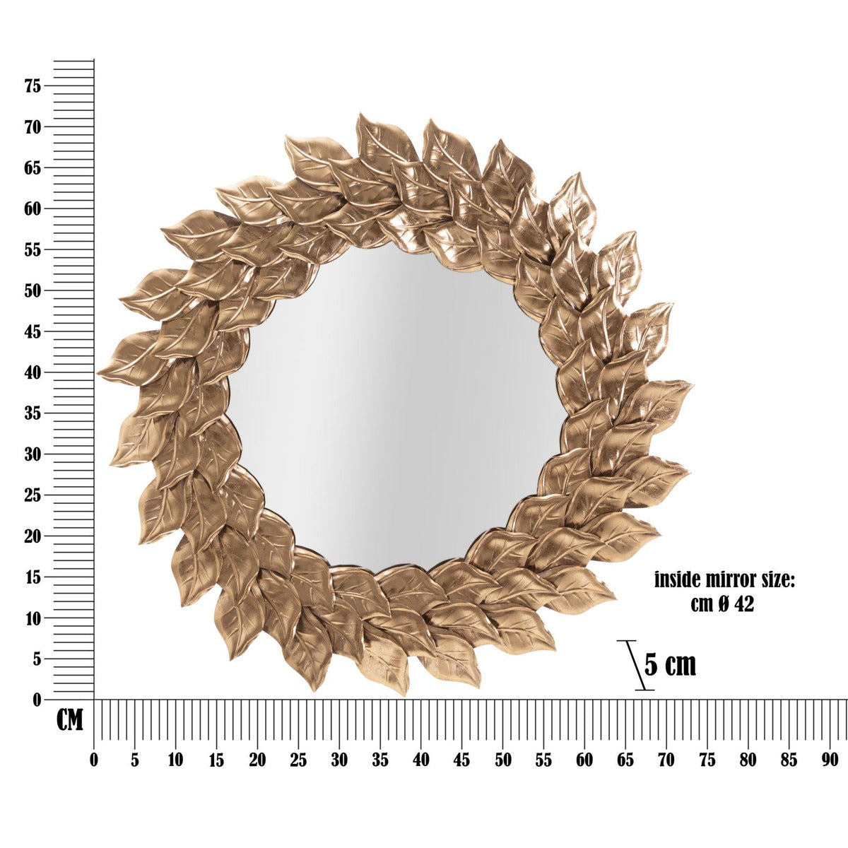 Specchio con Cornice MF494, Rame, Metallo, 73x5x73 cm, Seven Design