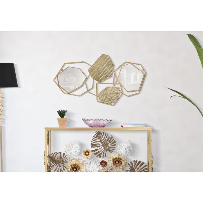 Specchio con Cornice MF501, Oro, Metallo, 91x4x52 cm, Seven Design