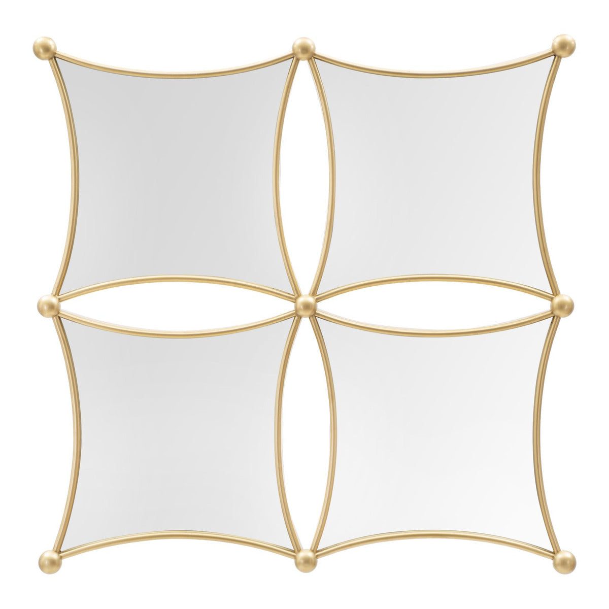 Specchio con Cornice MF497, Oro, Metallo, 68x3,5x68 cm, Seven Design