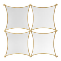 Specchio con Cornice MF497, Oro, Metallo, 68x3,5x68 cm, Seven Design