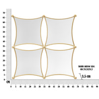 Specchio con Cornice MF497, Oro, Metallo, 68x3,5x68 cm, Seven Design