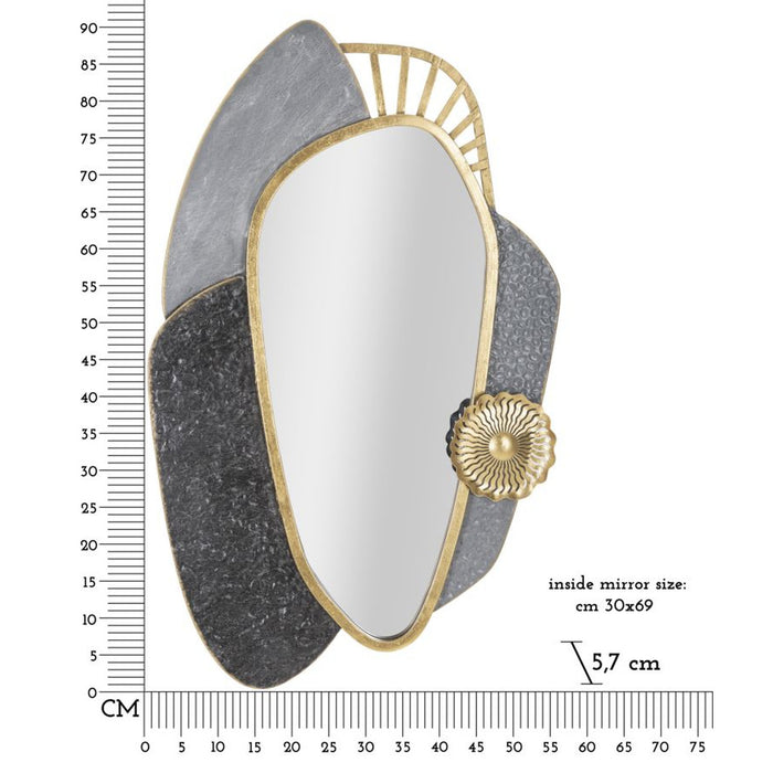 Specchio con Cornice Geometrico 17, Grigio, Metallo, 55,9x5,7x90,8 cm, Seven Design