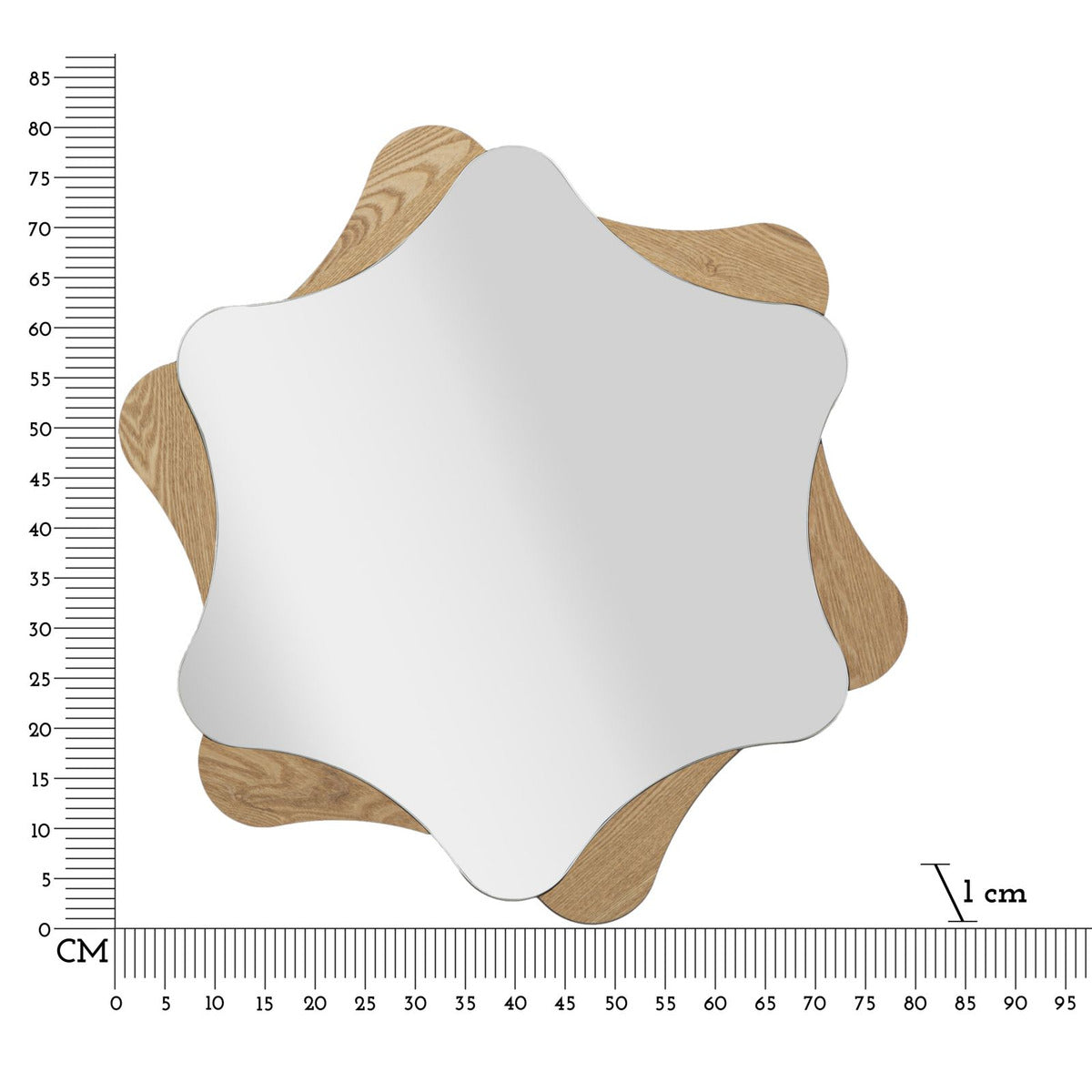 Specchio con Cornice MF482, Marrone, MDF, 80x1x80 cm, Seven Design
