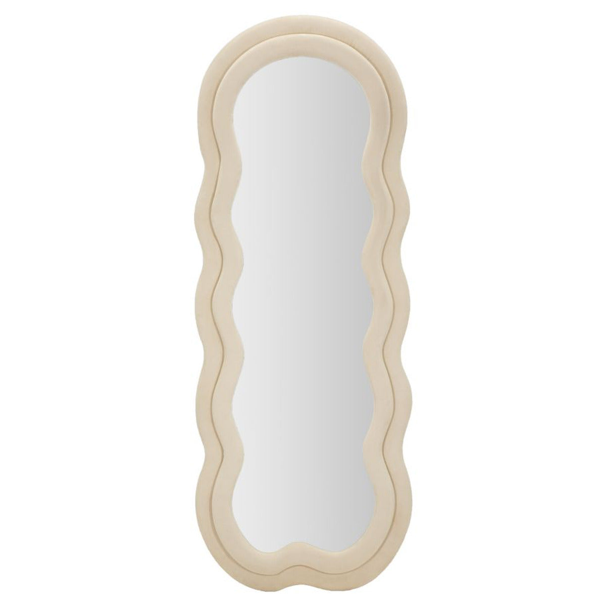 Specchio con Cornice Onde, Beige, MDF, 60x4x160 cm, Seven Design