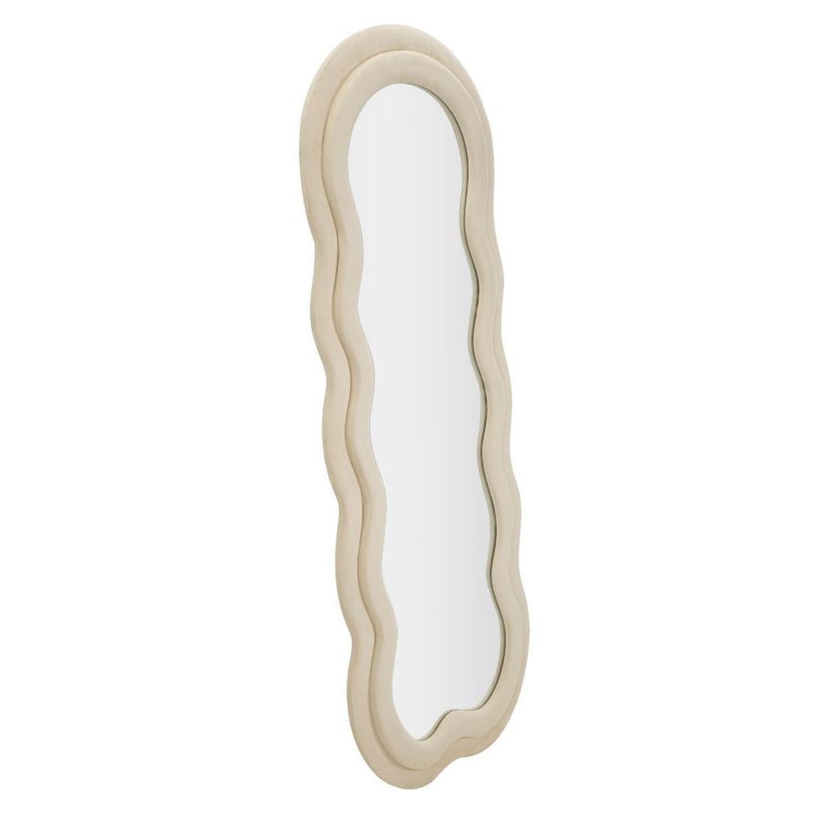 Specchio con Cornice Onde, Beige, MDF, 60x4x160 cm, Seven Design