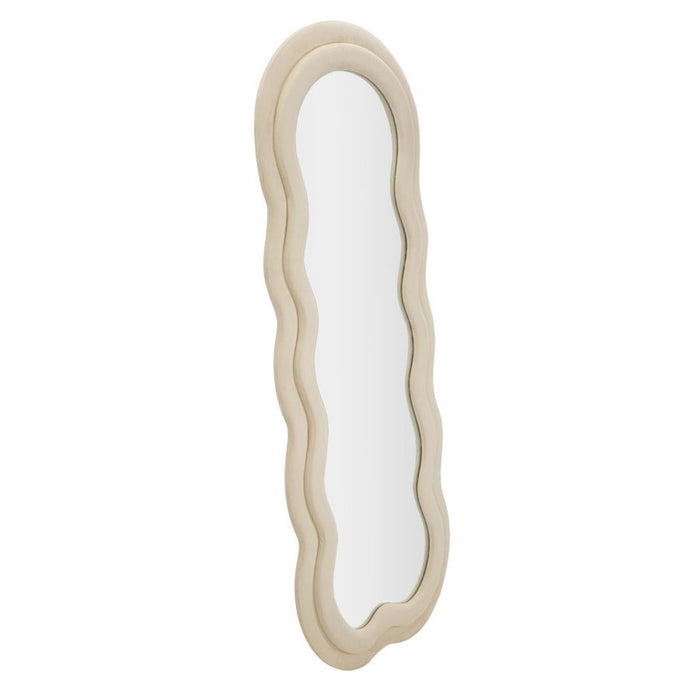 Specchio con Cornice Onde, Beige, MDF, 60x4x160 cm, Seven Design