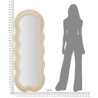 Specchio con Cornice Onde, Beige, MDF, 60x4x160 cm, Seven Design