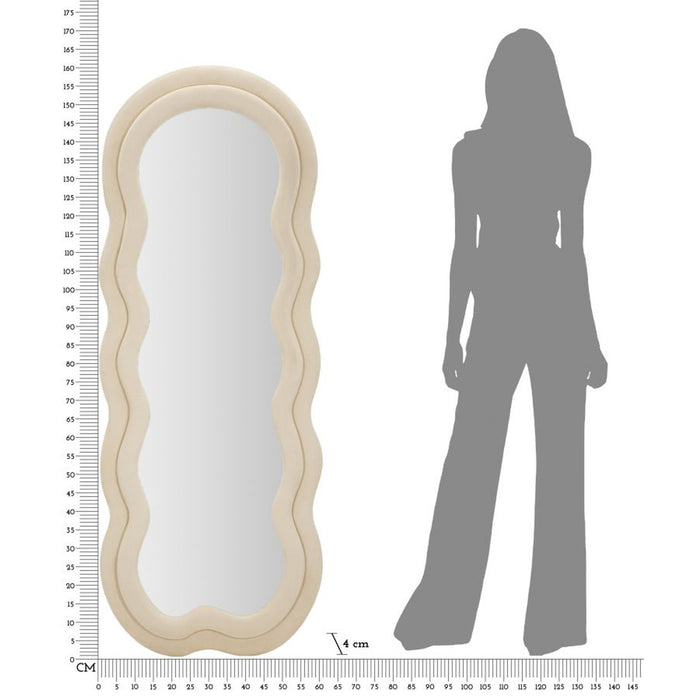 Specchio con Cornice Onde, Beige, MDF, 60x4x160 cm, Seven Design