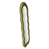 Specchio con Cornice Onde 1, Verde, MDF, 60x4x160 cm, Seven Design