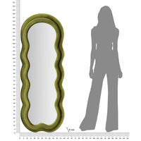 Specchio con Cornice Onde 1, Verde, MDF, 60x4x160 cm, Seven Design