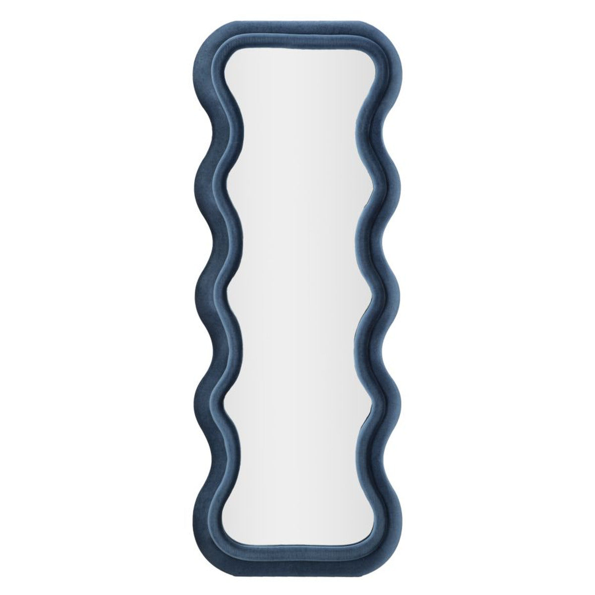 Specchio con Cornice Onde 2, Blu, MDF, 60x6x160 cm, Seven Design