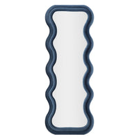 Specchio con Cornice Onde 2, Blu, MDF, 60x6x160 cm, Seven Design