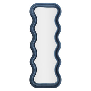 Specchio con Cornice Onde 2, Blu, MDF, 60x6x160 cm, Seven Design