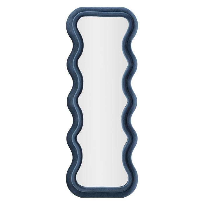 Specchio con Cornice Onde 2, Blu, MDF, 60x6x160 cm, Seven Design