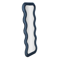 Specchio con Cornice Onde 2, Blu, MDF, 60x6x160 cm, Seven Design